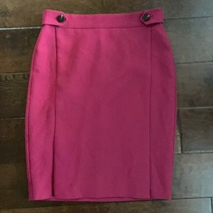 Ann Taylor Raspberry Color Petite Knee Length Skirt